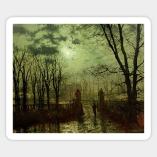 At The Park Gate by John Atkinson Grimshaw Sticker